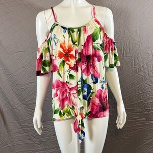 Cherish Pink and Green Floral Blouse